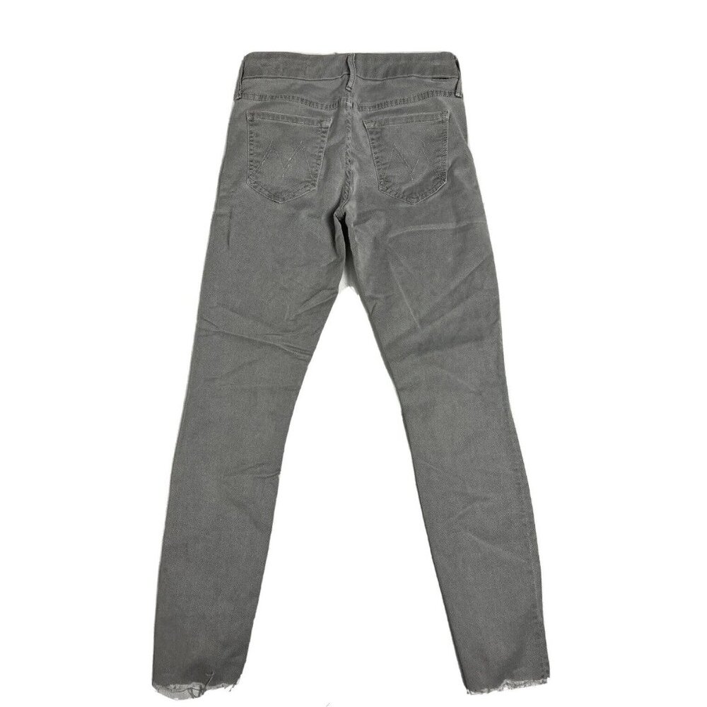 Mother Jeans Size 25 Looker Ankle Fray Gray Gravel‎ Stretch 26x28 Casual Raw Hem